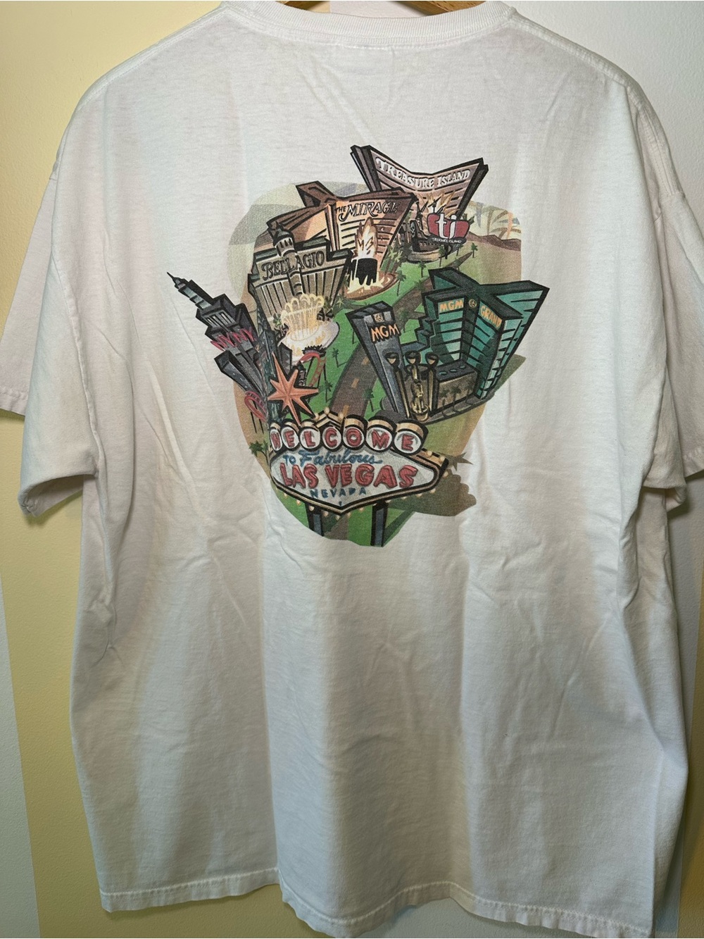 Vintage Las Vegas T-Shirt Bellagio MGM Mirage Treasure Island NYNY Men's XL